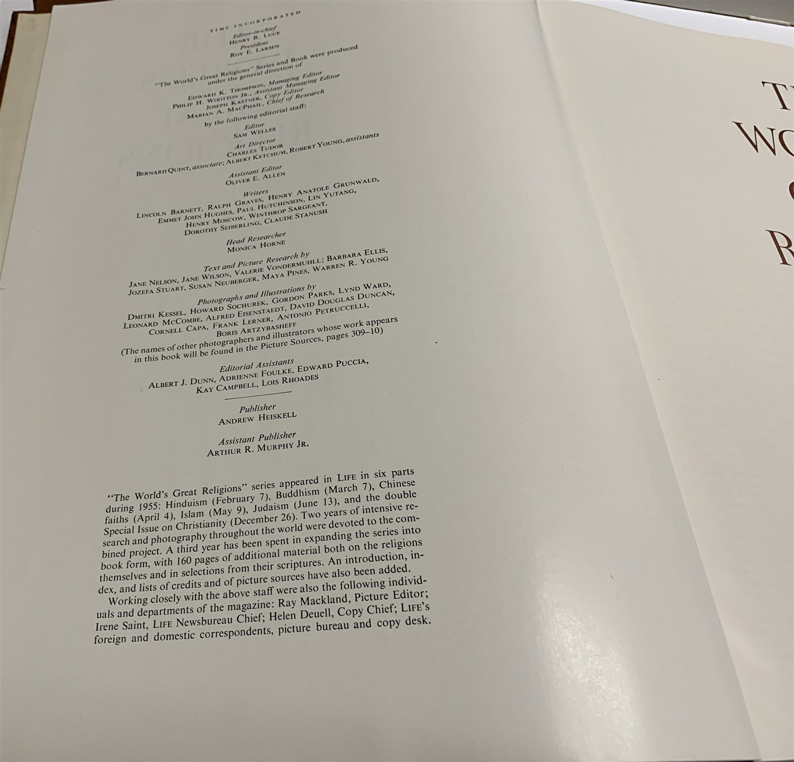 1957 The World&rsquo;s Great Religions Time Life HB with Slipcase History Pictoral LG
