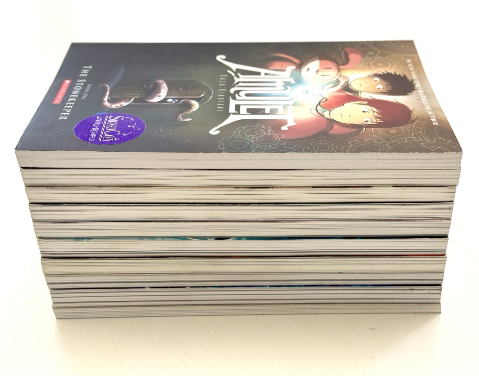 Complete Set 1-9 AMULET + 1 Graphic Novels SIGNED Kazu Kibuishi UNREAD Book lot