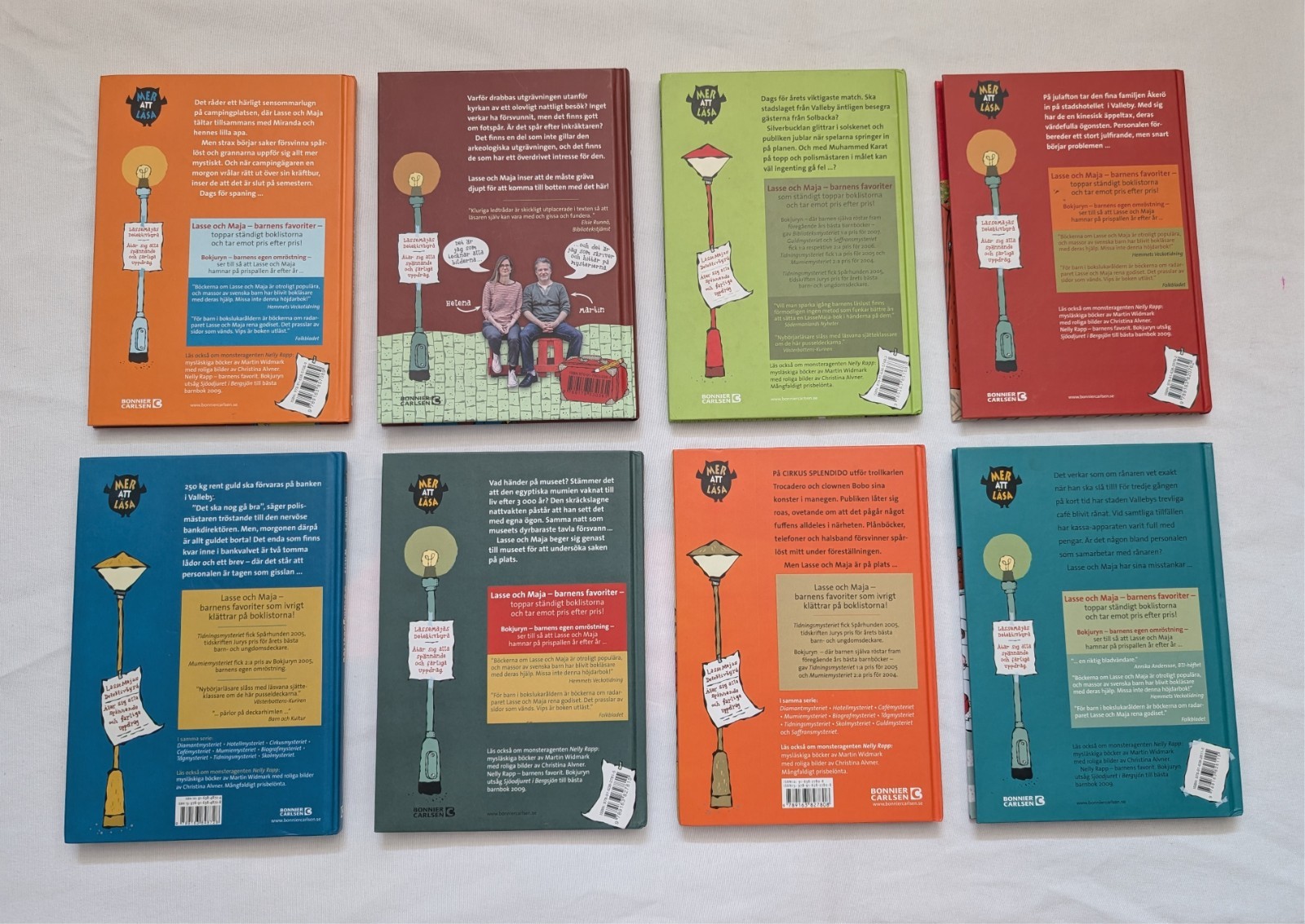 Lasse Maja&rsquo;s Detective Agency 8 Book Hardcover Lot in Swedish Svenska Widmark