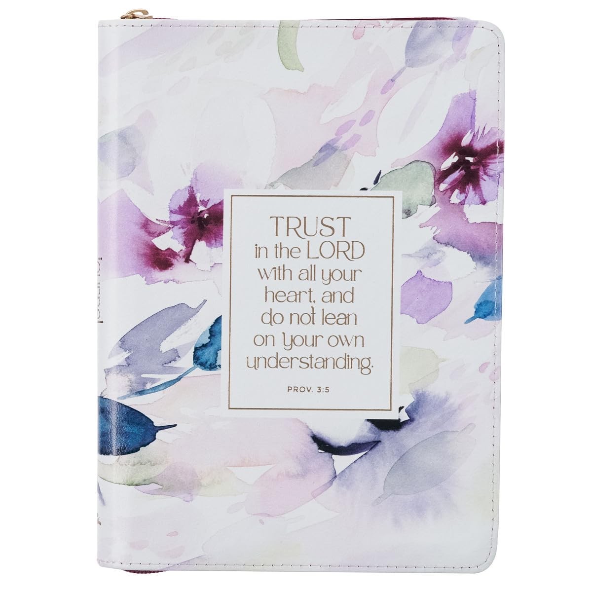 Christian Art Gifts Purple Vegan Leather Zipped Journal, Inspirational Women…