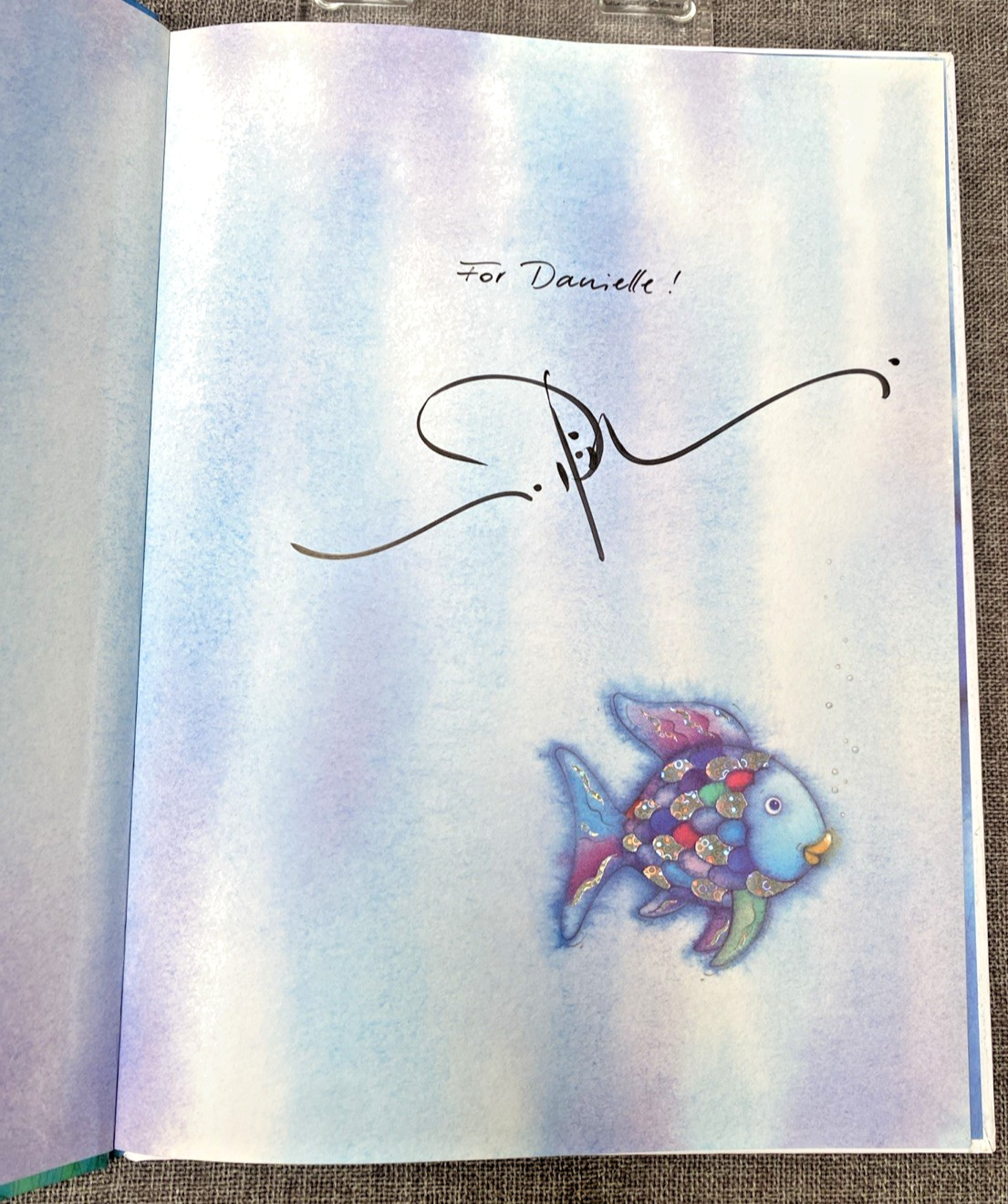 SIGNED The Rainbow Fish by Marcus Pfister Hardcover « For Danielle » 1992