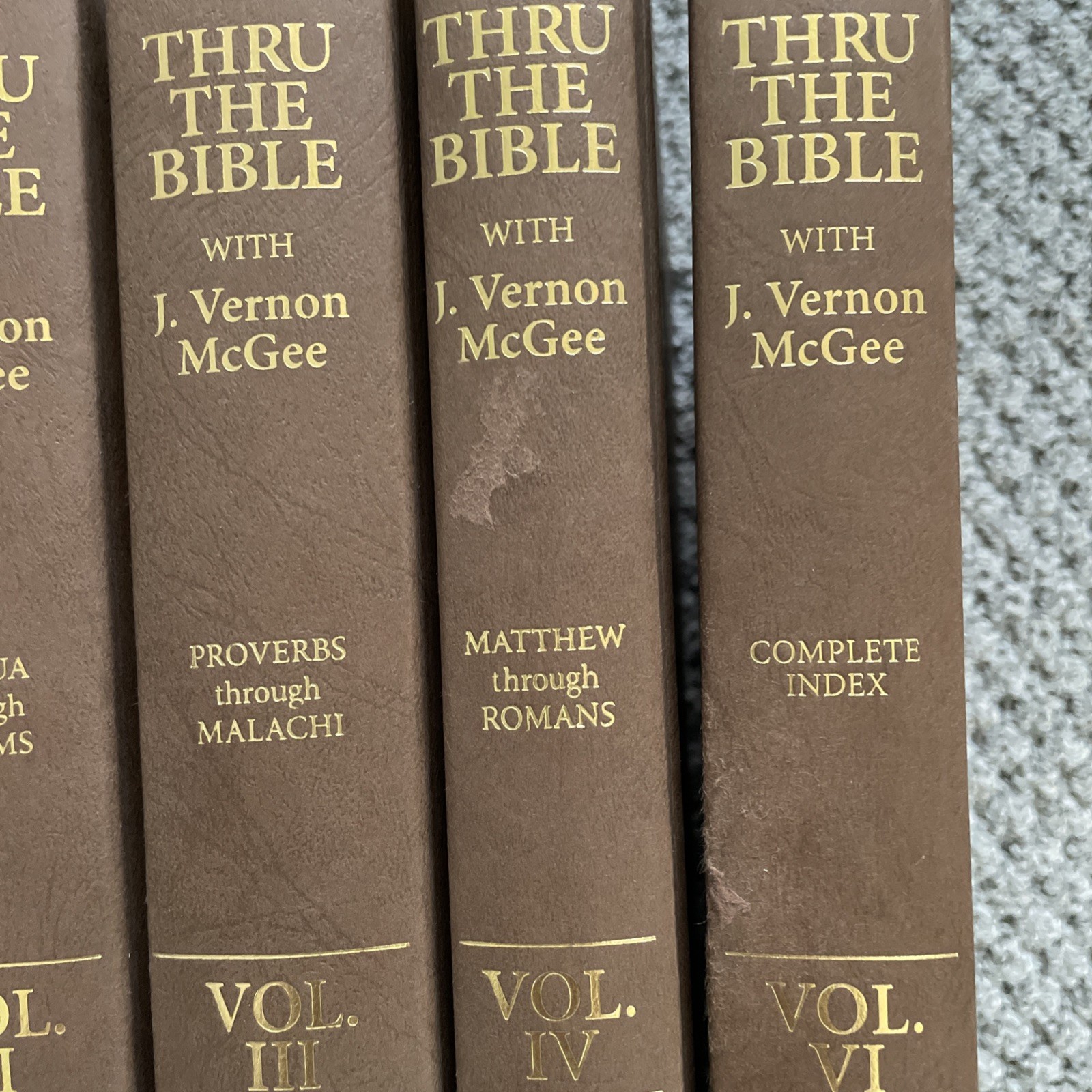 Thru the Bible J Vernon McGee Set Vol 1, 2, 3, 4, 6 1981 Hardcover Commentary
