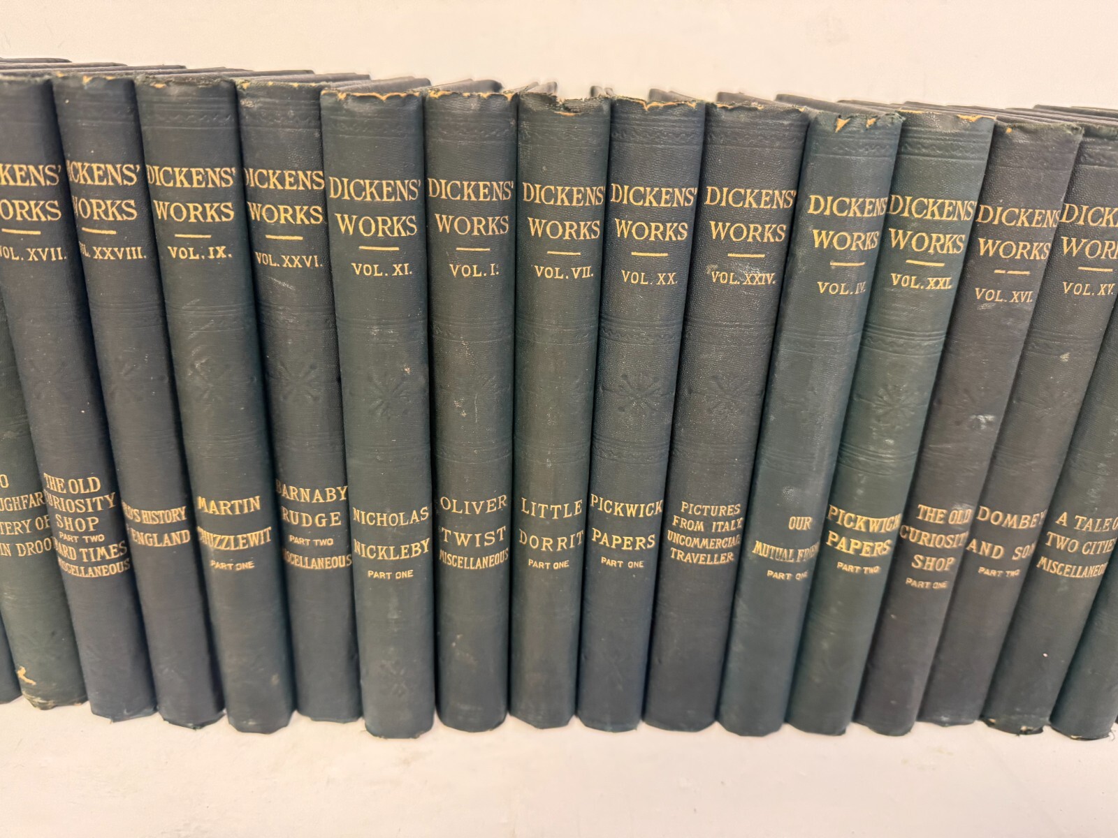Antique 1890&rsquo;s The Works Of Charles Dickens Peter Fenelon Collier x26 LOT VG++