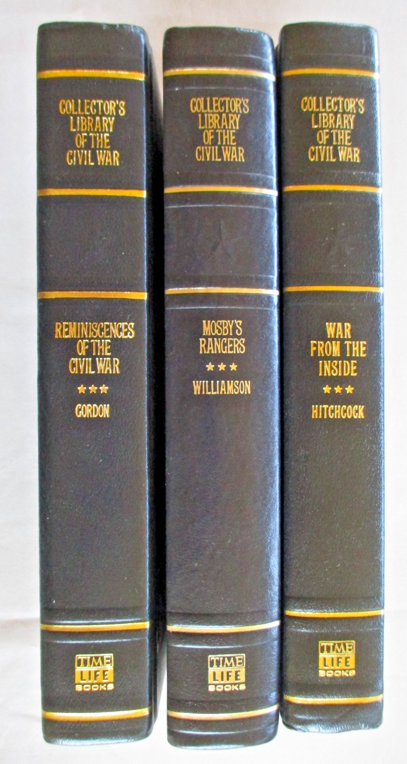 Time Life COLLECTOR&rsquo;S LIBRARY OF THE CIVIL WAR 3 Volume HC Set LEATHER Nice!