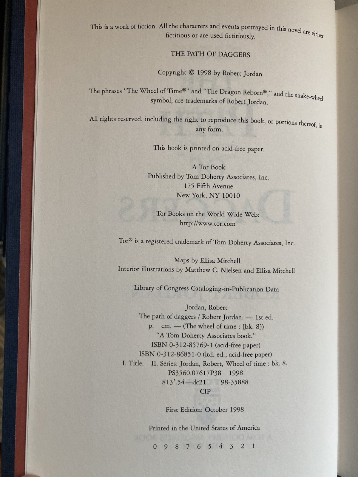 The Path of Daggers by Robert Jordan – 1st Edition/1st Print HC! – Wheel of Time