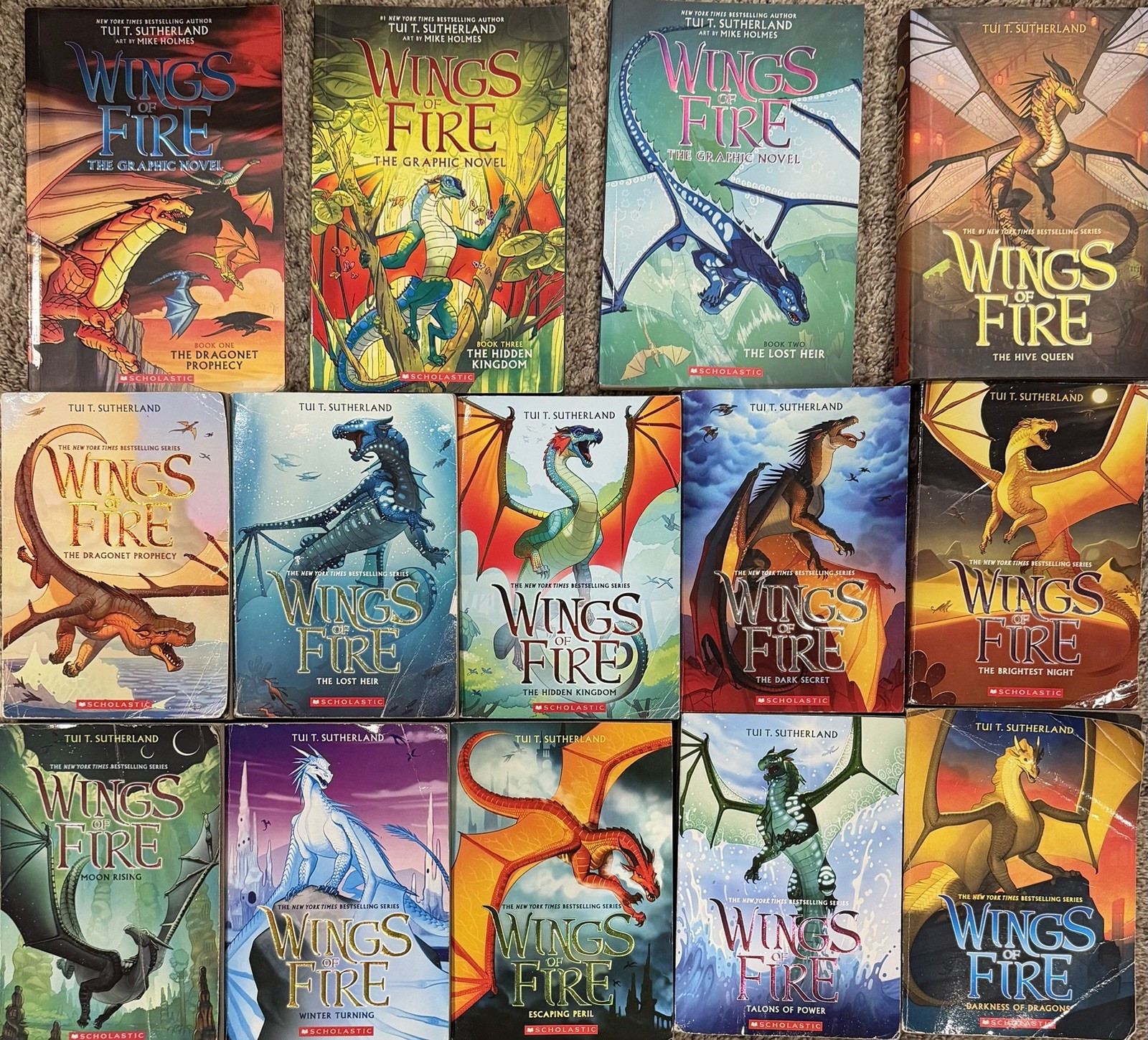 Wings of Fire by Tui T Sutherland #1-10 + The Hive Queen HB + Graphic Novels 1-3
