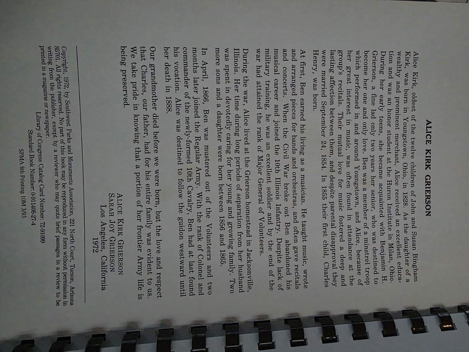 Alice K. Grierson an Army Wife&rsquo;s Cookbook: Recipes Home Remedies From the 1800s