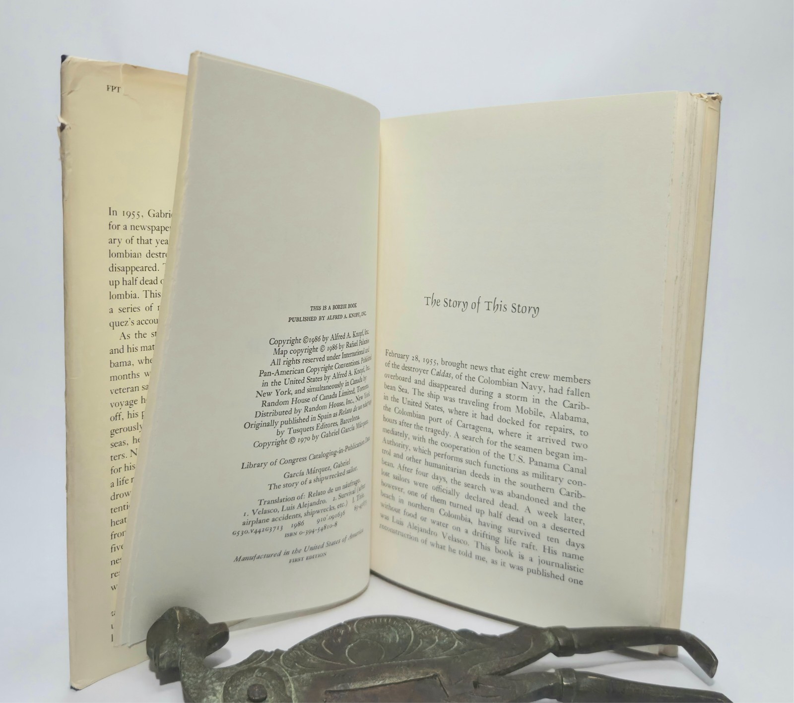 Story of a Shipwrecked Sailor Gabriel García Márquez 1986 First Edition/Pr HC$DJ