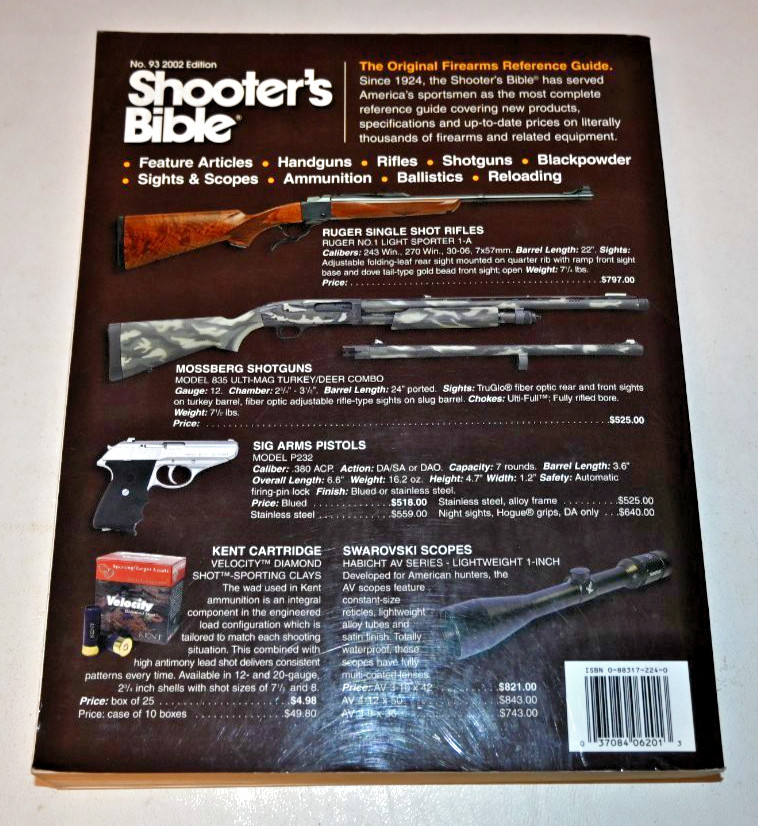 Shooter&rsquo;s Bible No. 93 2002 Edition by William Jarrett 576 Pages