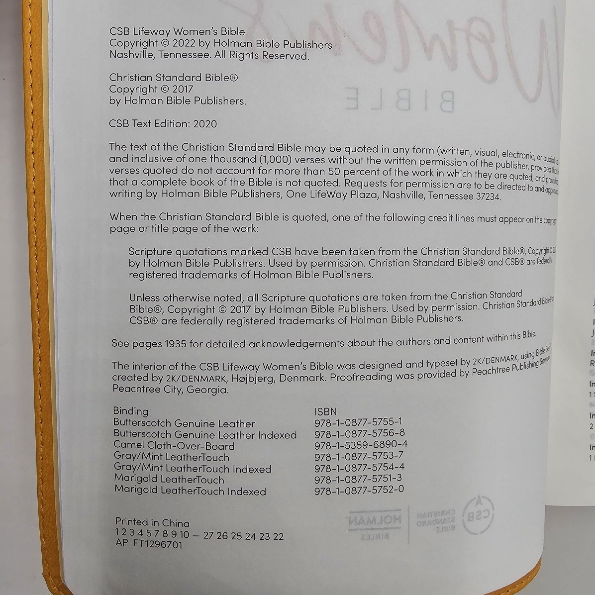 LIKE NEW | CSB Lifeway Women&rsquo;s Bible | Marigold LeatherTouch | Devotional Study