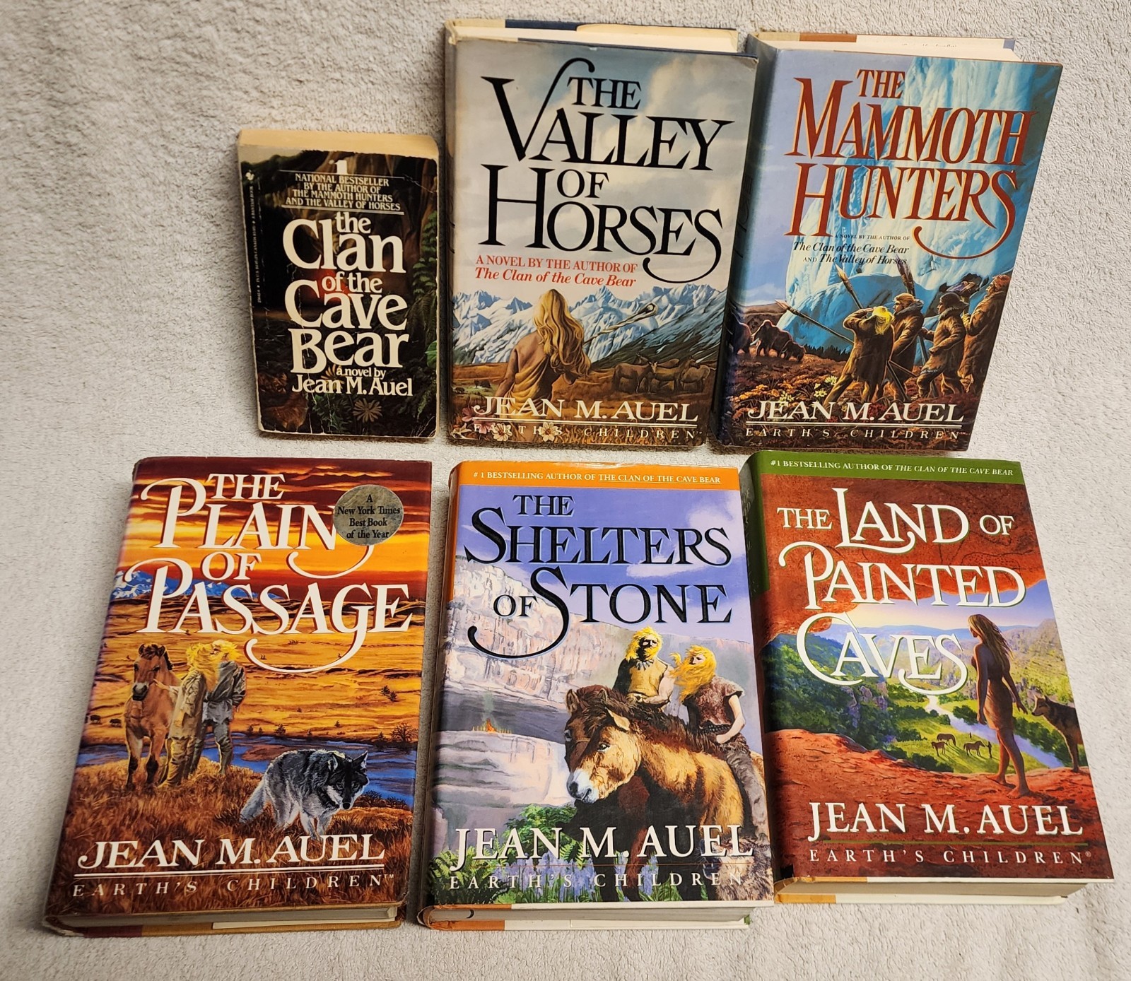 Earth&rsquo;s Children Series Jean Auel Complete 6 Book Set 5 Hardcover DJ 1 Paperback
