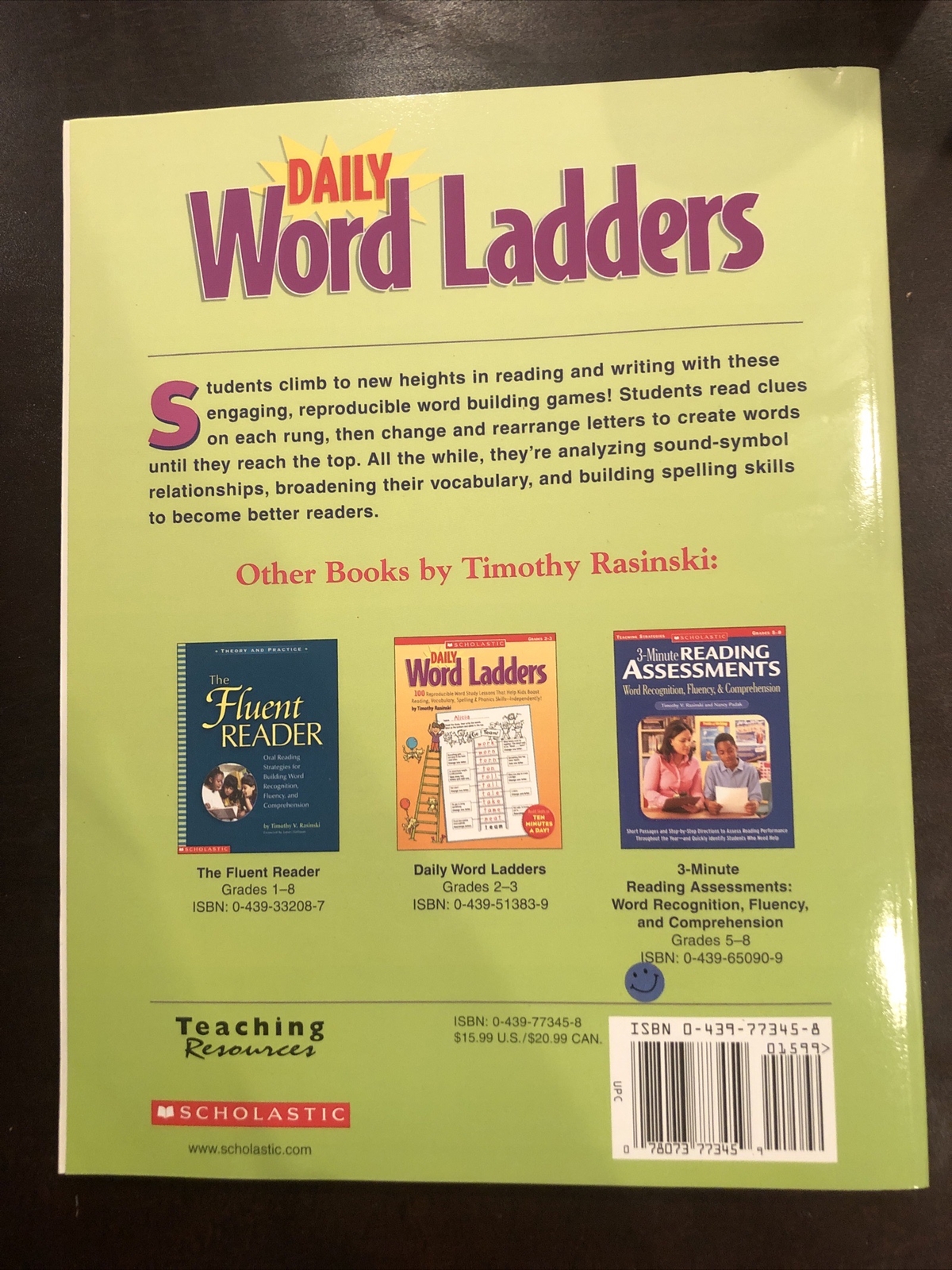 Daily Word Ladders Grades 4-6 Scholastic Reproducible Word Study Lessons
