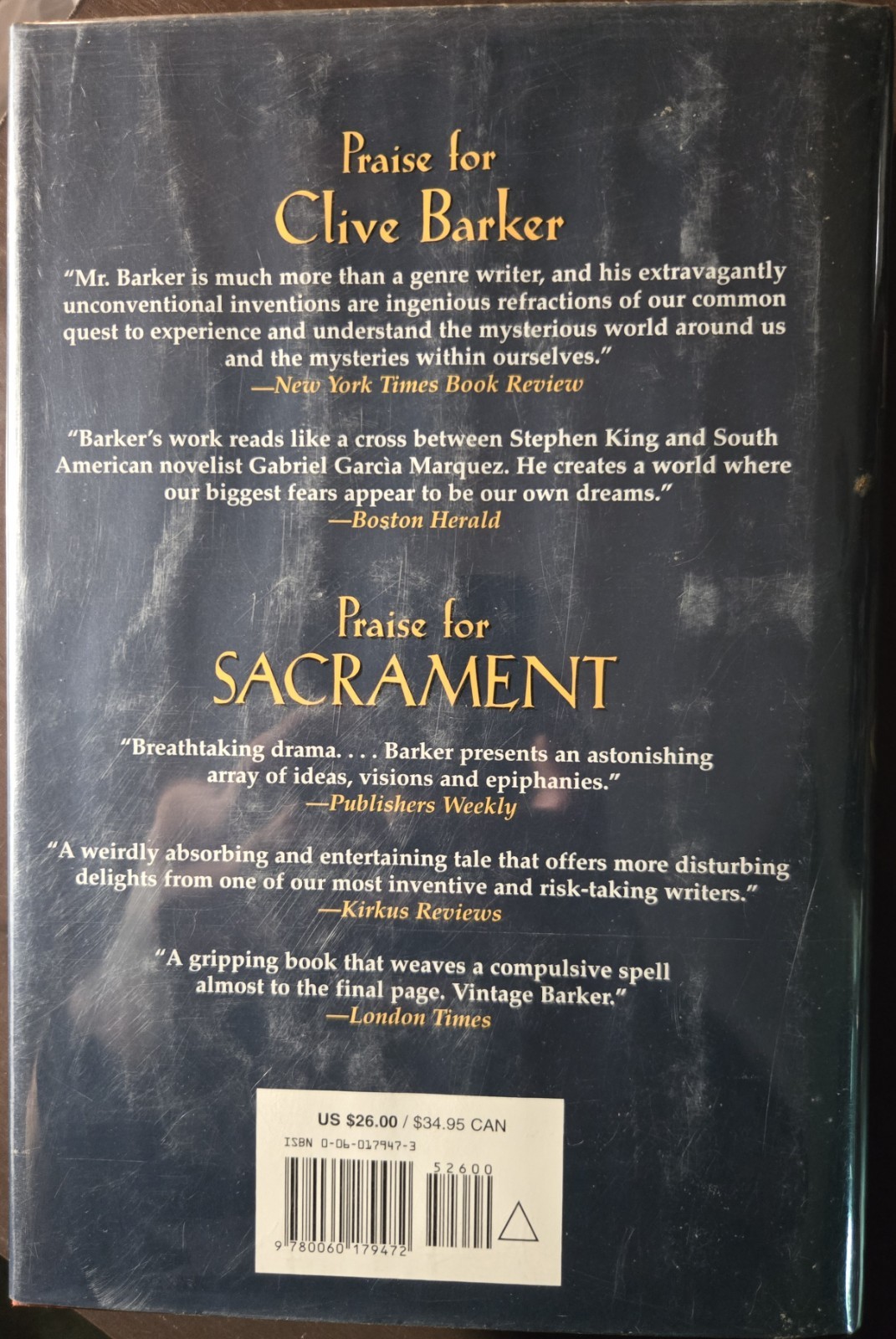Clive Barker&rsquo;s Galilee. 1998. Hardcover. First Edition.