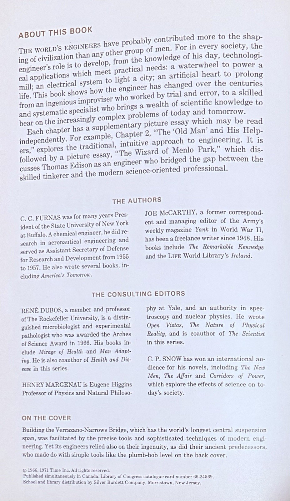 The Engineer by C.C. Furnas & Joe McCarthy, Time Life Science Library. Look Pics