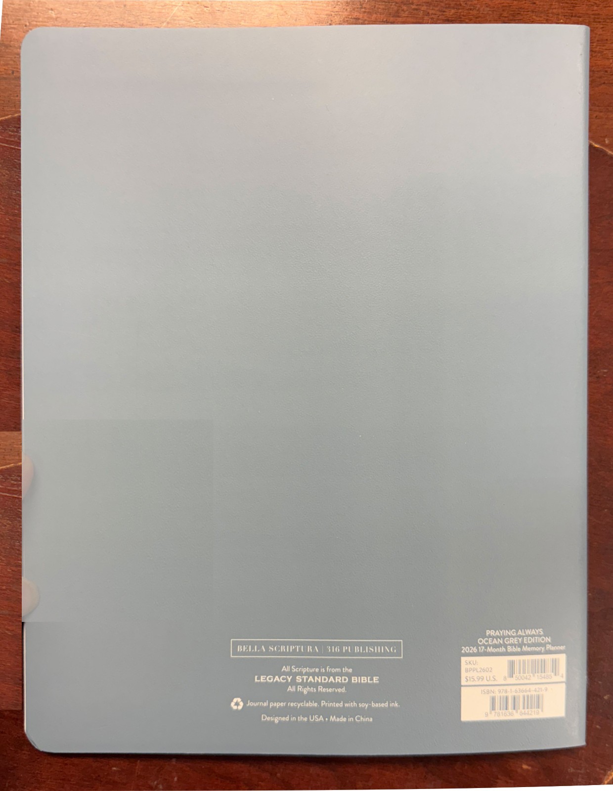 2026 « Praying Always » 17-Month Day Planner – OCEAN GREY (Sep 2025 – Dec 2026)