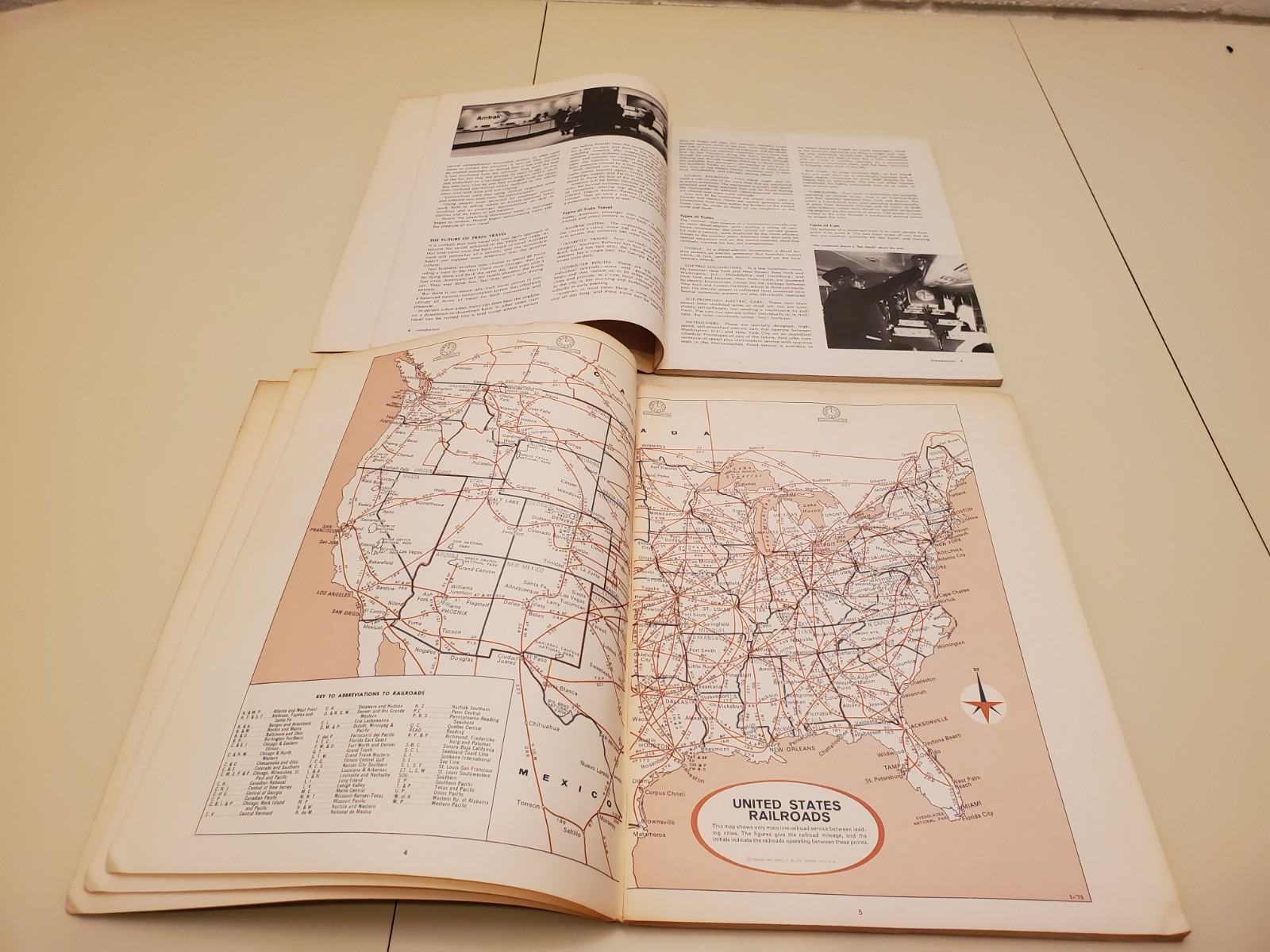 RAND McNALLY HANDY RAILROAD ATLAS OF THE UNITED STATES VINTAGE TRAINS 70s BOOK