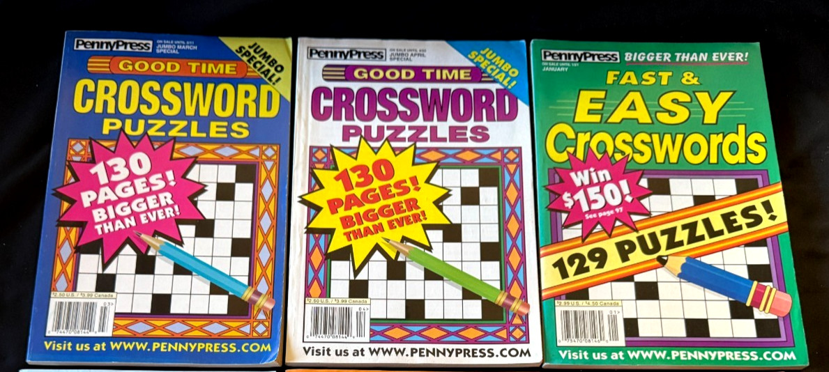 NEW Lot 3 Penny Press 2011 – 2022 Fast & Easy Crosswords crossword Puzzle Books
