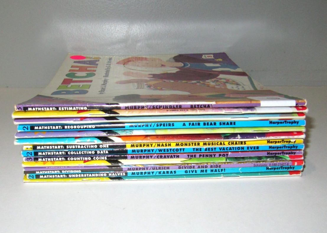 Lot of 9 MathStart books Level 1 2 3 TPB Math Start – Stuart J. Murphy