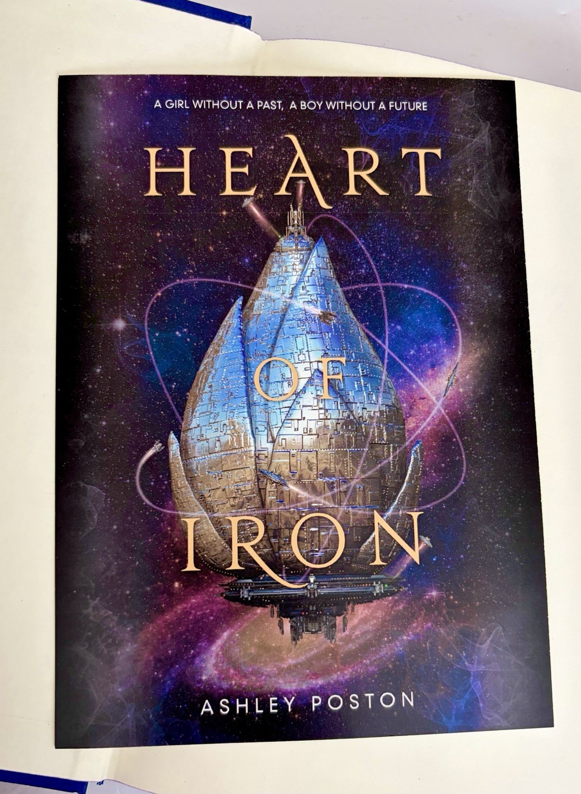 Signed, Sprayed Edges-Heart Of Iron Ashley Poston HC w/Exclusive Cover Card
