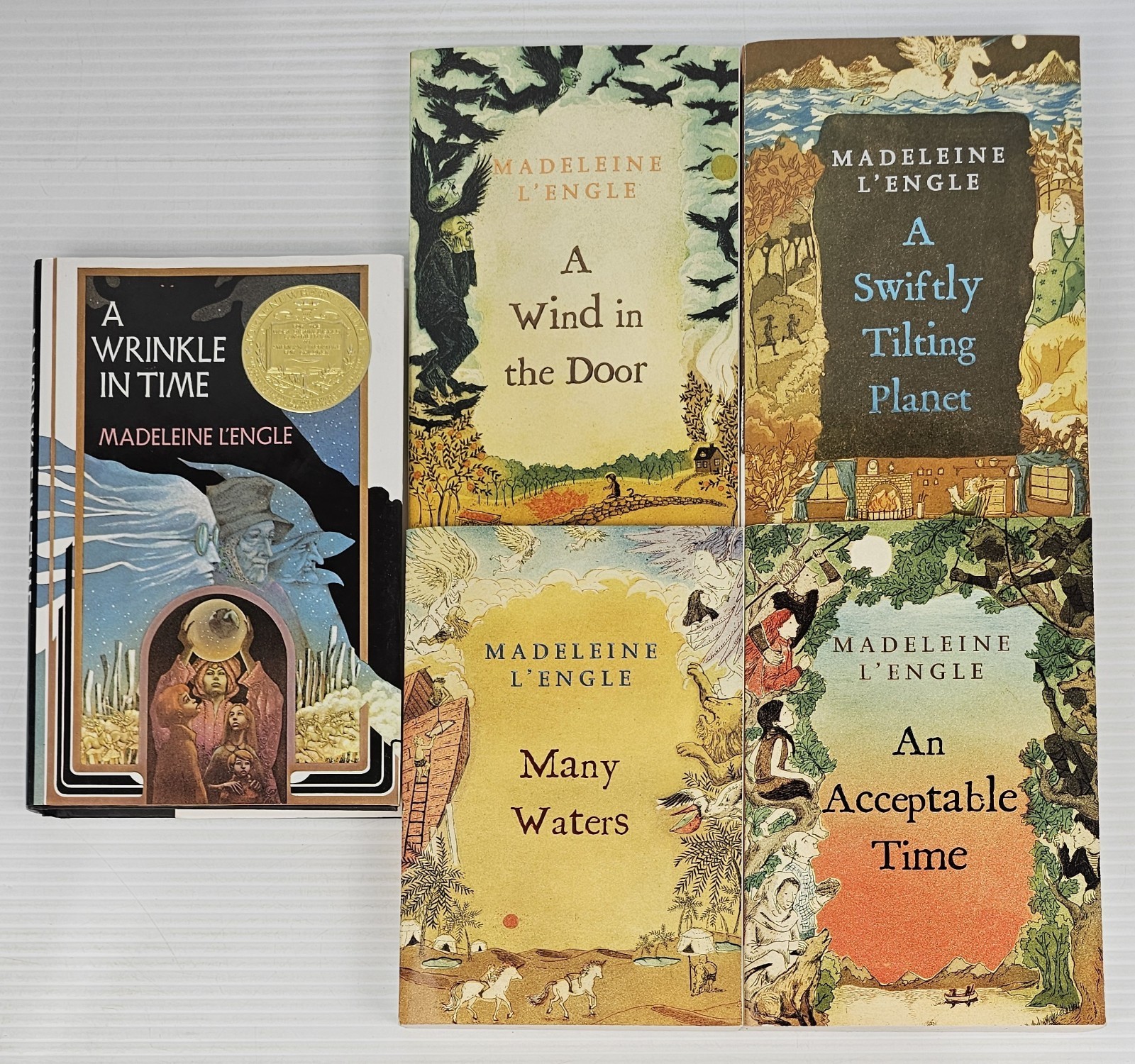 Madeleine L&rsquo;Engle Book Set Wrinkle In Time, Swiftly Tilting Planet, Many Waters+