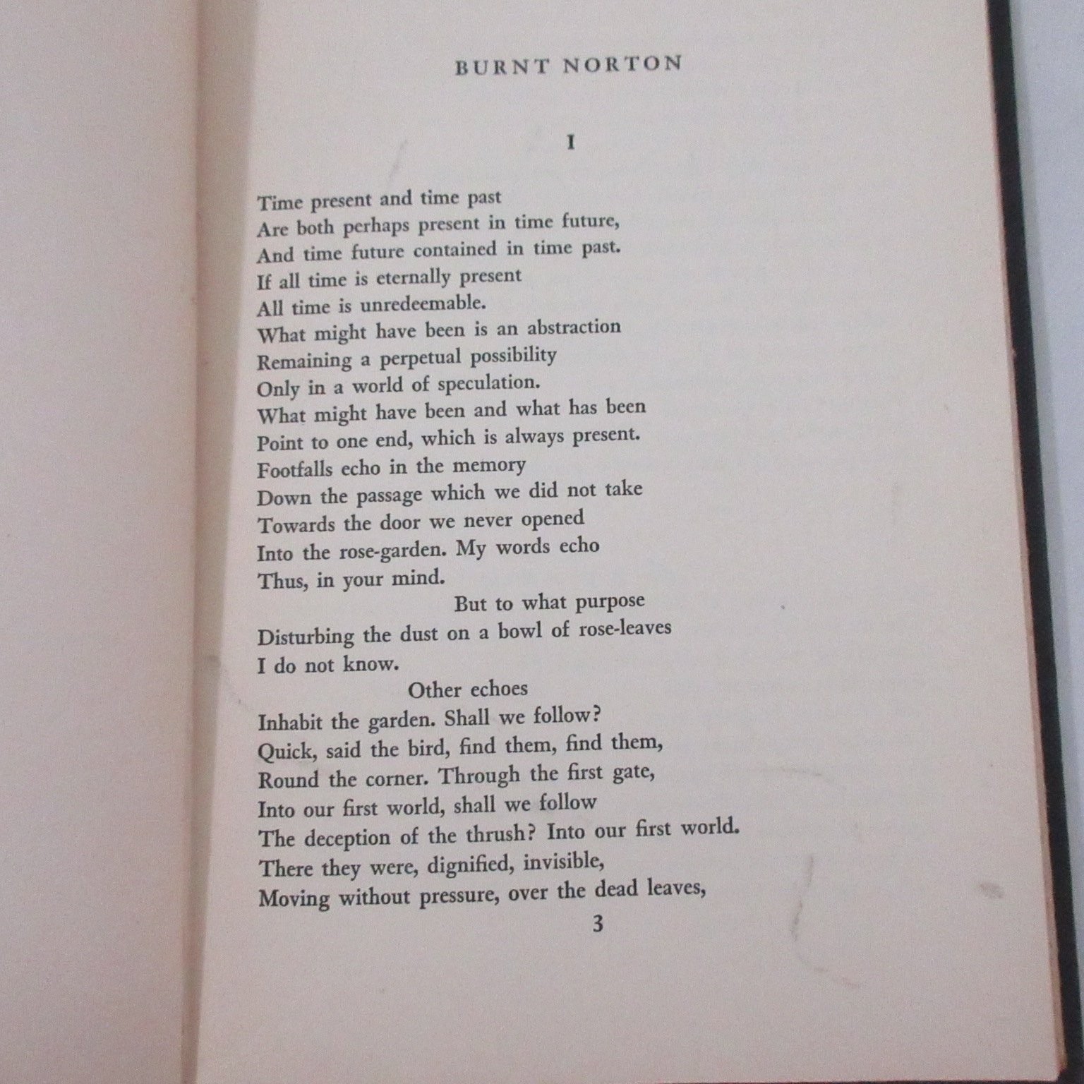 Four Quartets T. S. Eliot 1943 Poetry Harcourt Brace & Co 4th Printing