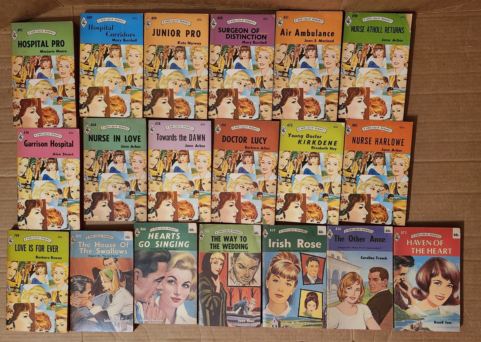 Harlequin Romance Lot Of 51 Paperbacks Books Series 400-1200 Vintage 1957-69