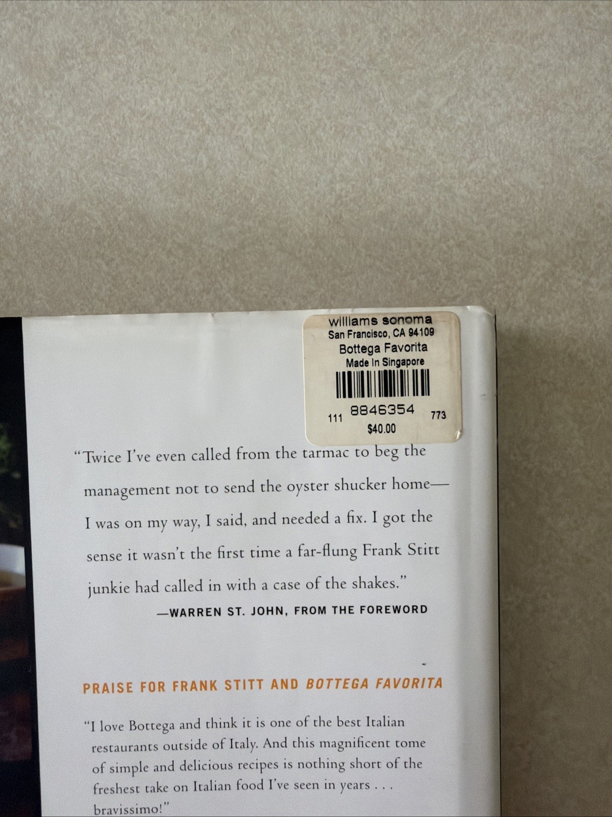 SIGNED Frank Stitt&rsquo;s Bottega Favorita Southern Chef&rsquo;s Love Affair w Italian Food