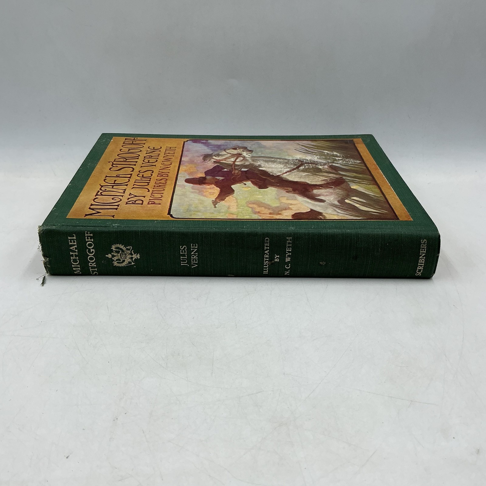 Vintage Michael Strogoff Jules Verne Scribner&rsquo;s Green HC N. C. Wyeth Illustrated