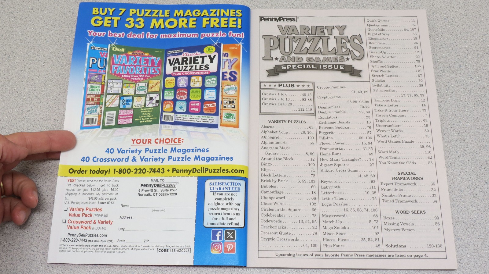 Lot of 4 PennyPress Variety Puzzles and Games (2 Special Issues)