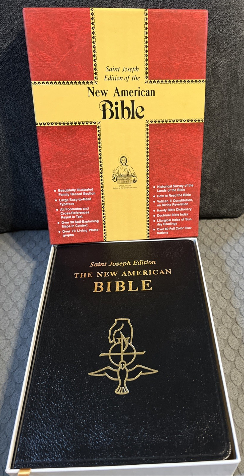 Book New American Bible Saint Joseph Edition Large Type Black Leather NEW Boxed