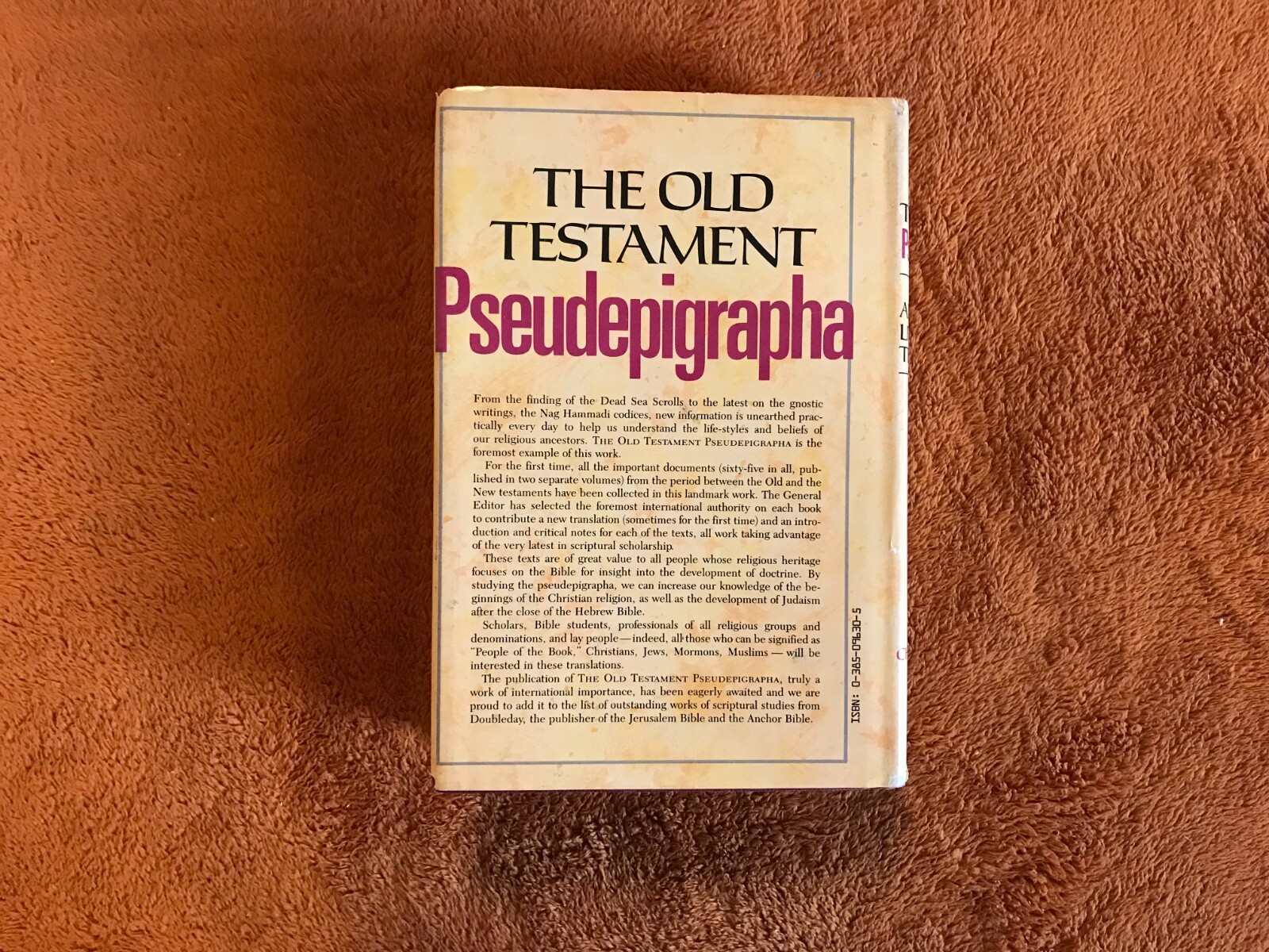 James H. Charlesworth Old Testament Pseudepigrapha vol 1 HB &rsquo;83 apocalyptic lit!