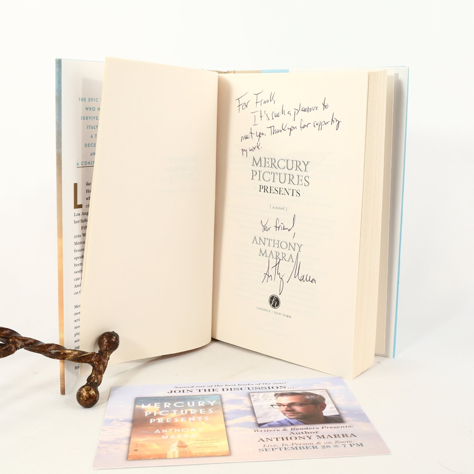 Mercury Pictures Presents Anthony Marra 2022 First Edition Signed Hardcover