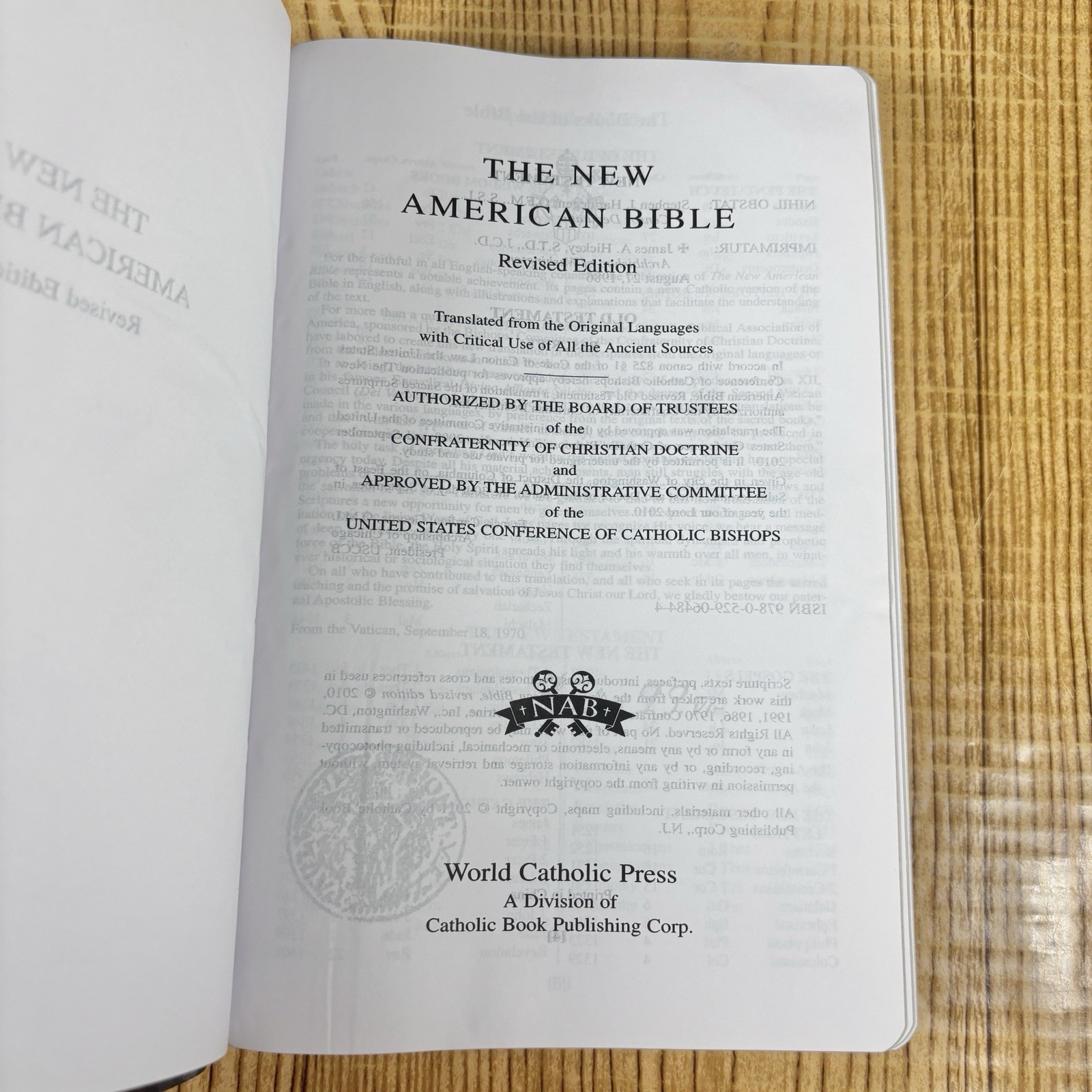 The New American BIBLE NAB Official Catholic Bible Catholic Word Press 2011