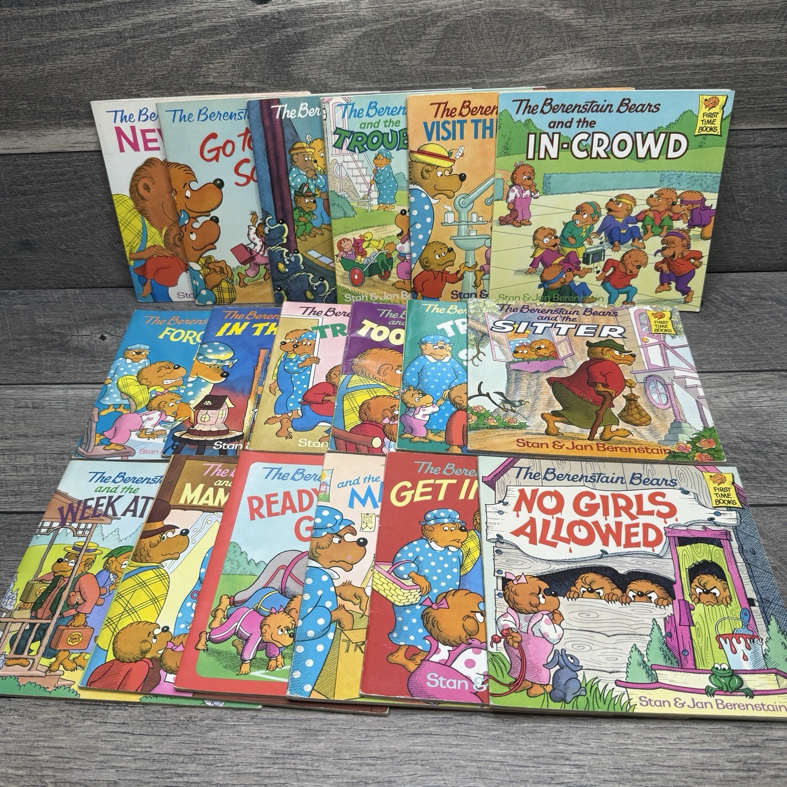 Lot of 18 Berenstain Bears First Time Picture Books Jan & Stan Berenstain 1980&rsquo;s