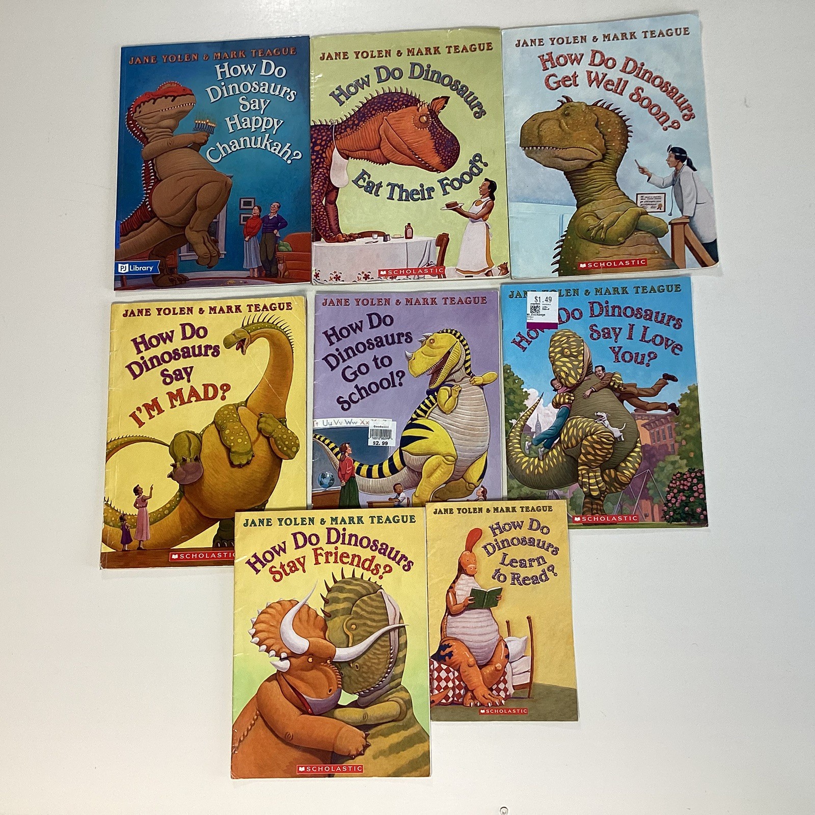 Jane Yolen Mark Teague How Do Dinosaurs Preschool Story 8 Children&rsquo;s Book Lot