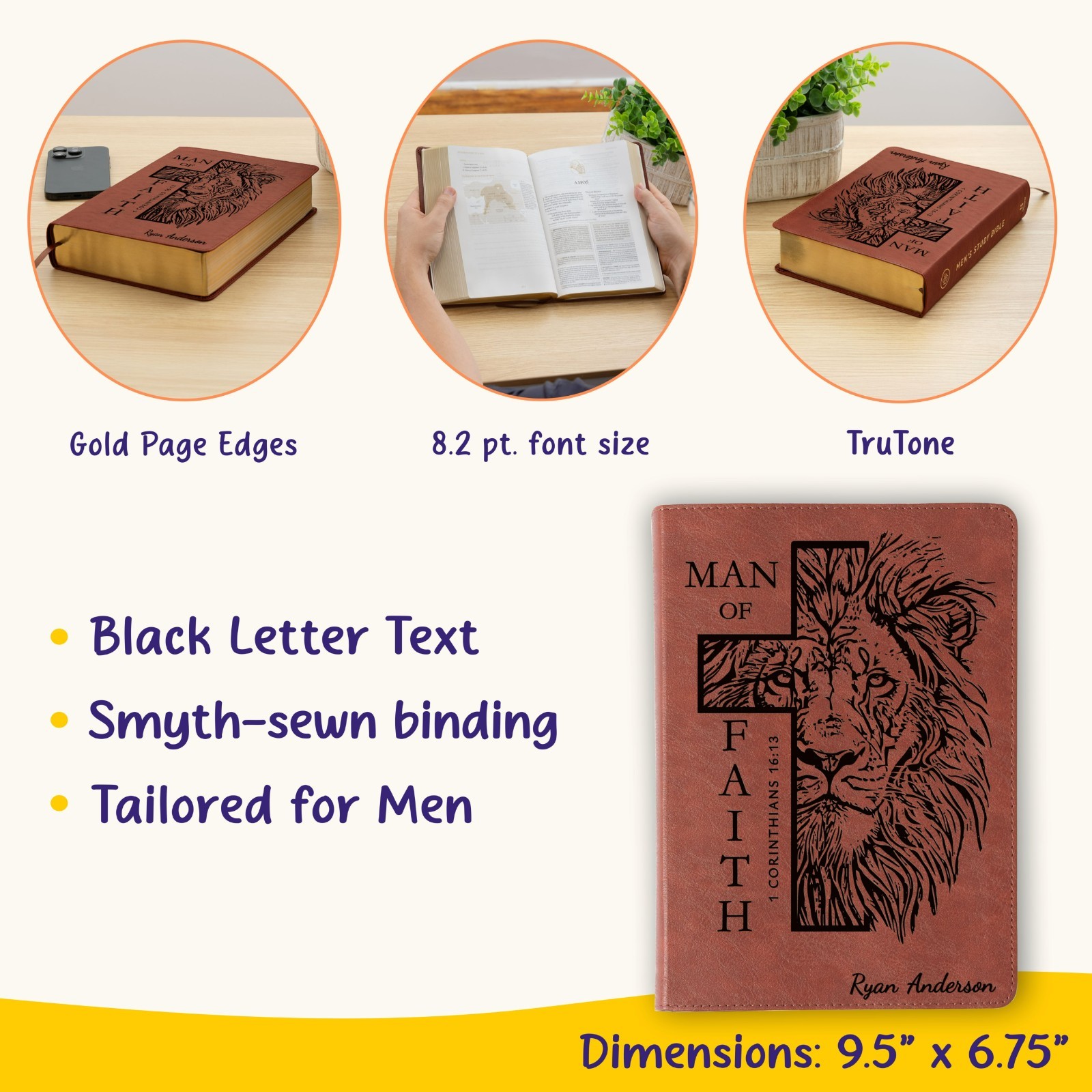 Personalized Bible for Men, ESV Men&rsquo;s Study Bible, Bible for Men Name Engraved