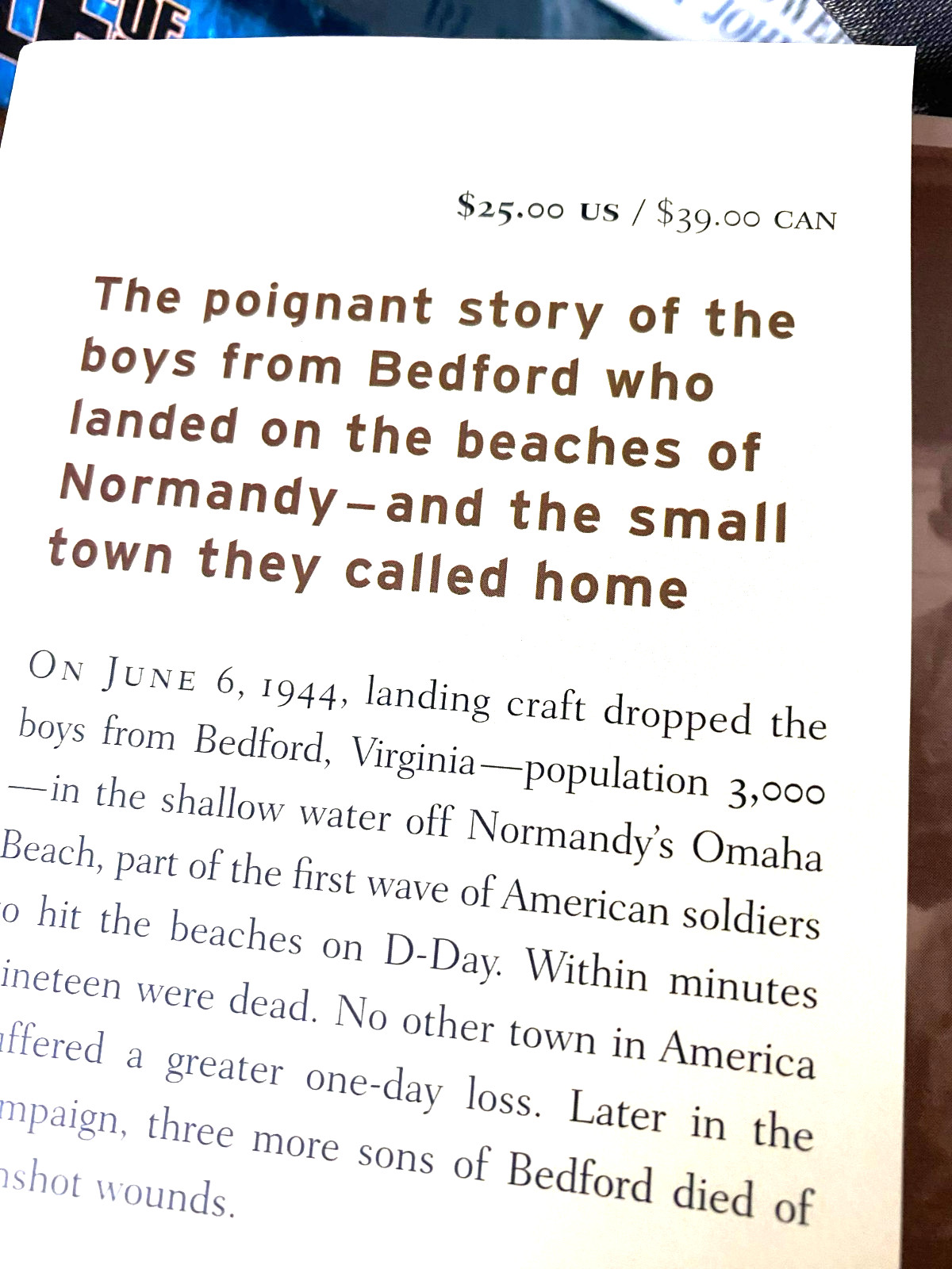 RARE! Bedford Boys: One American Town&rsquo;s Ultimate D-Day Sacrifice by Alex Kershaw