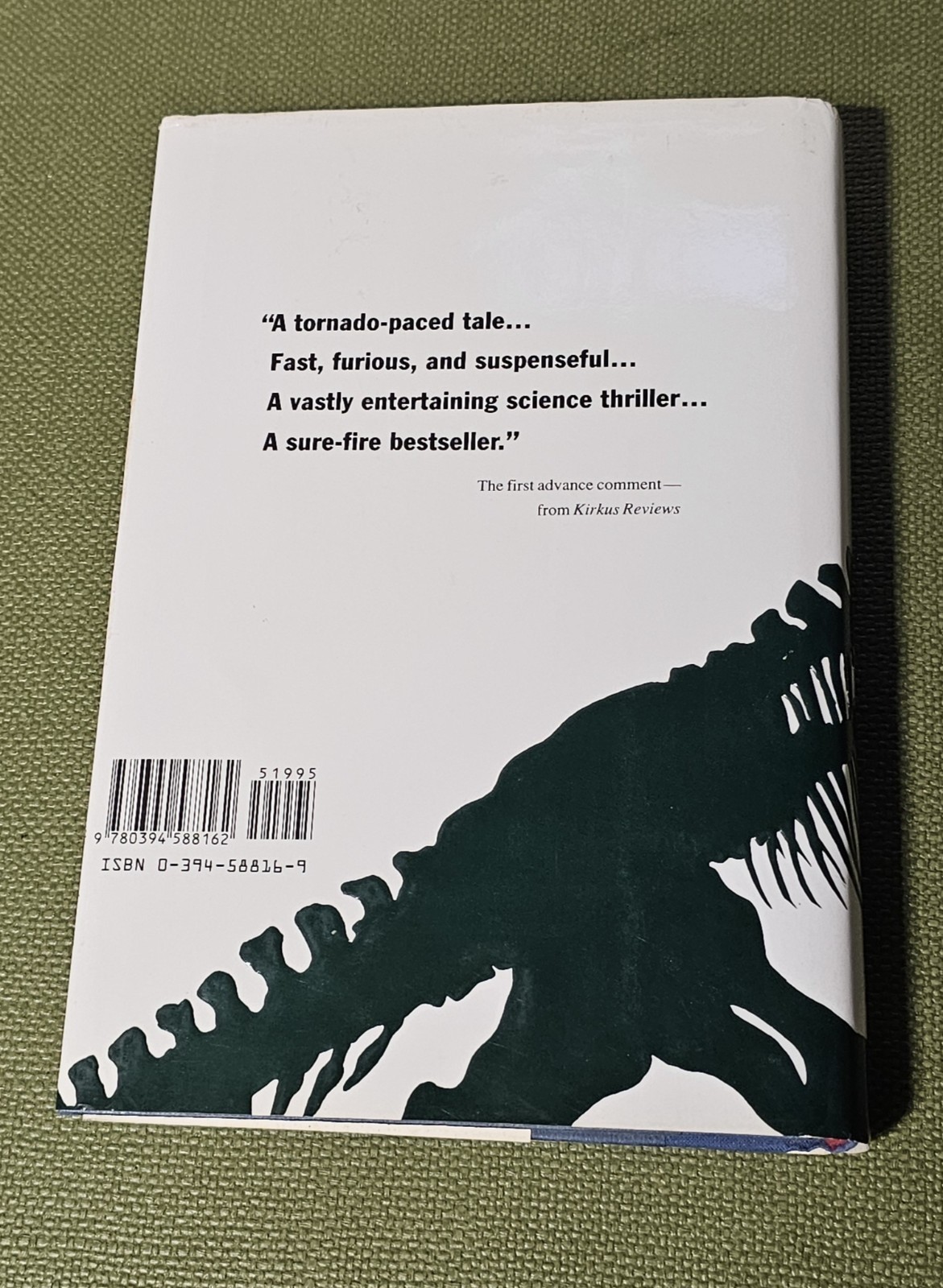 Jurassic Park Michael Crichton Hardcover First Traded Edition