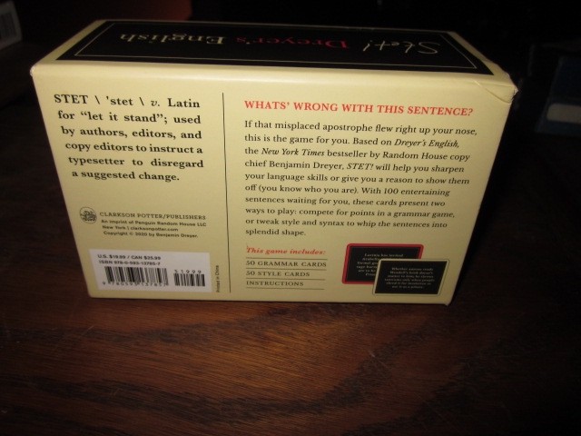 Stet! Dreyer&rsquo;s English A Game for Language Lovers, Grammar Geeks, & Bibliophiles