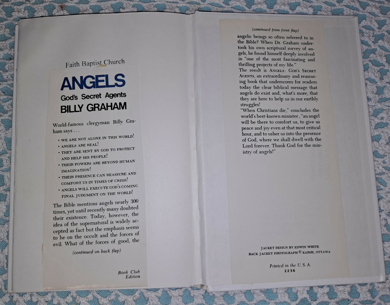 Angels: God&rsquo;s Secret Agents by Billy Graham, 1975 (1st Edition), HC, 175 pages