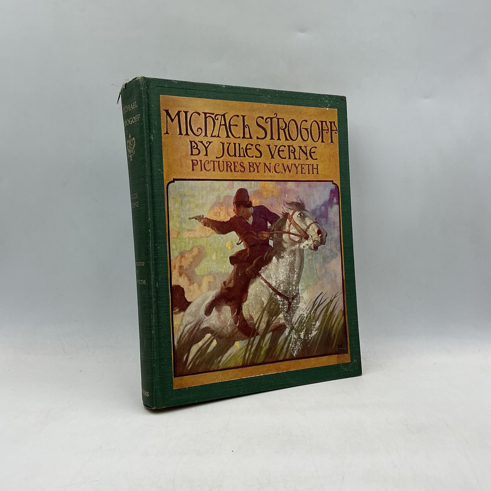 Vintage Michael Strogoff Jules Verne Scribner&rsquo;s Green HC N. C. Wyeth Illustrated