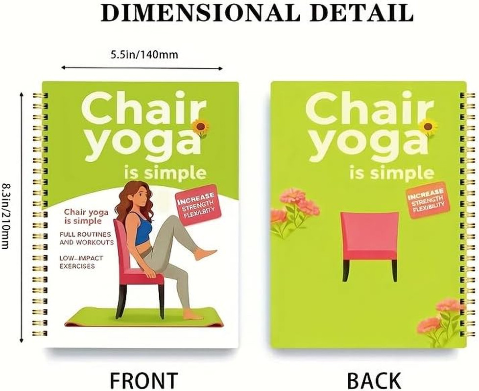 30-Day Chair Yoga Guide Book for Beginners, 60 Workouts for Weight Loss & Flexib