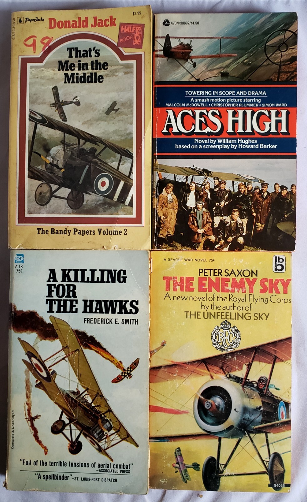 World War I Era Military Air War Pulp Paperback Book Lot