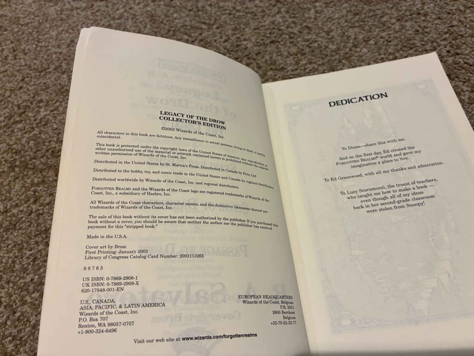 Legacy of the Drow – Collector&rsquo;s Edition – R.A. Salvatore – RARE – Drizzt Series