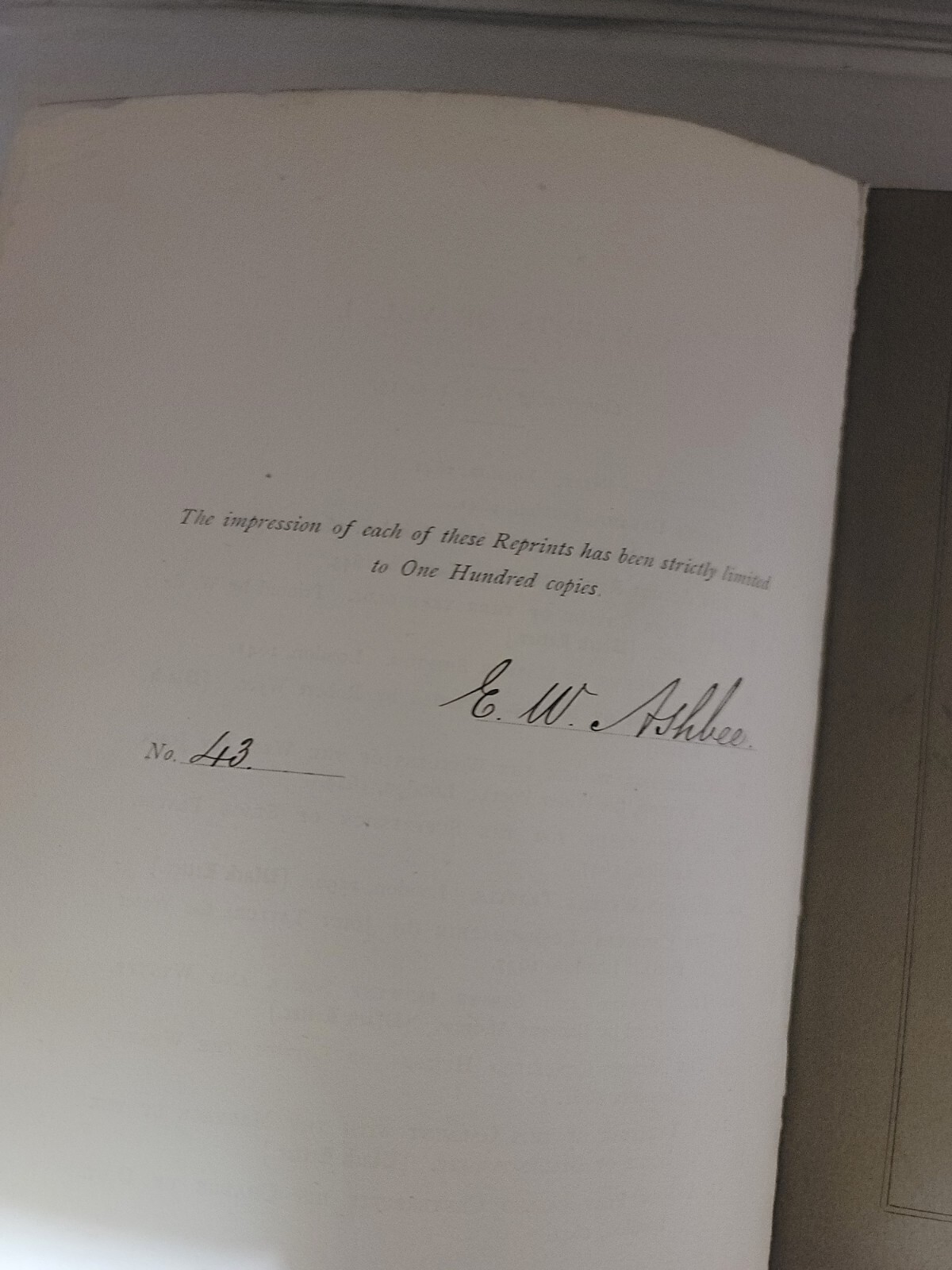 Mr. Ashbee&rsquo;s Occasional Fac-simile Reprints Limited to 100 Copies 1868 ORIGINAL