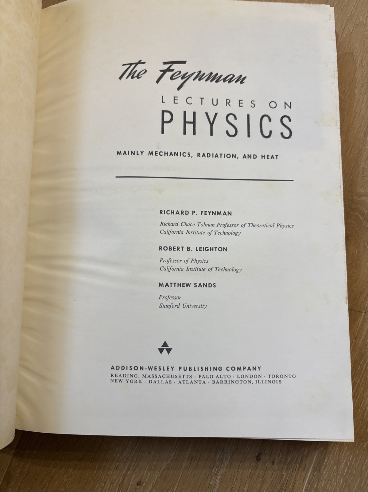 The Feynman Lectures on Physics, Vol 1 4th print 1966 Hard Cover