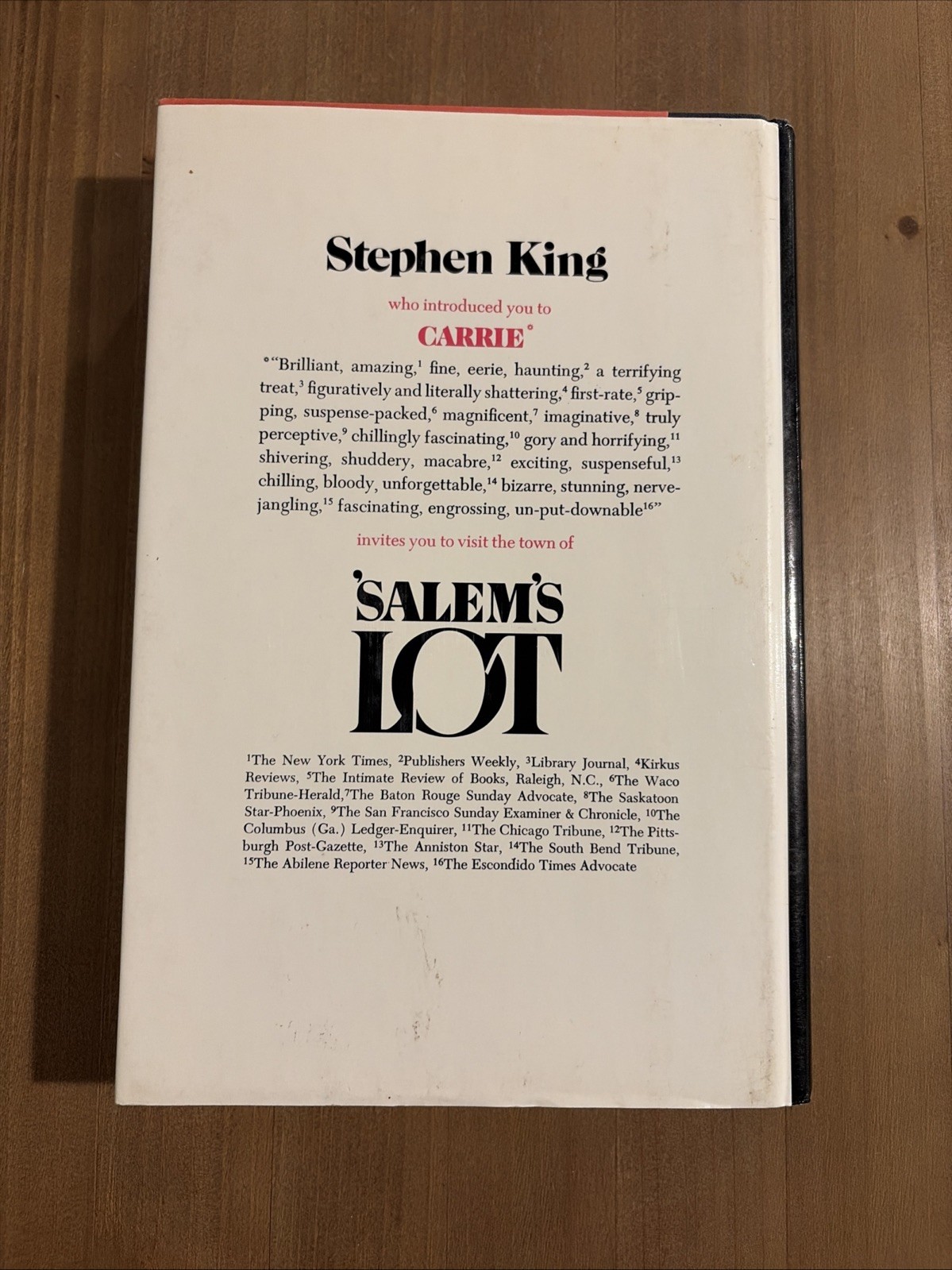 Salem&rsquo;s Lot – by Stephen King – Hardcover Book – BCE (1975)