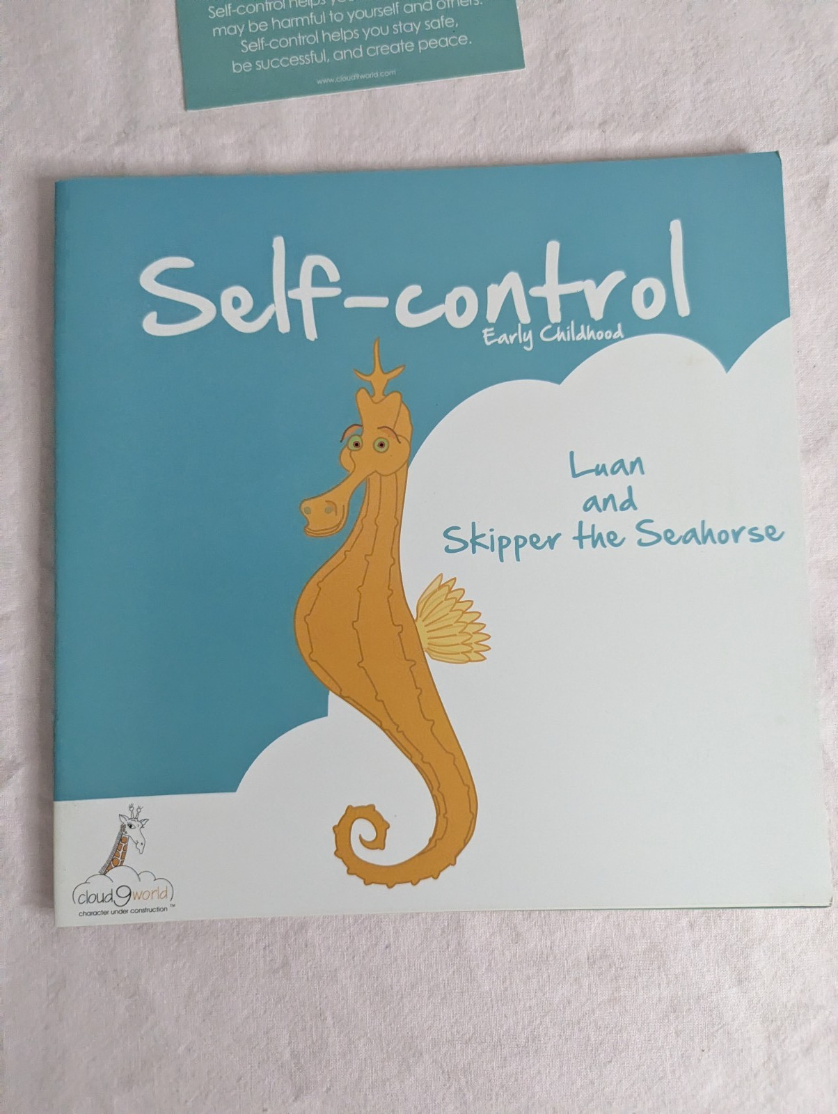 Home School Teachers Cloud 9 world character book SELF-CONTROL Kindergarten -1st