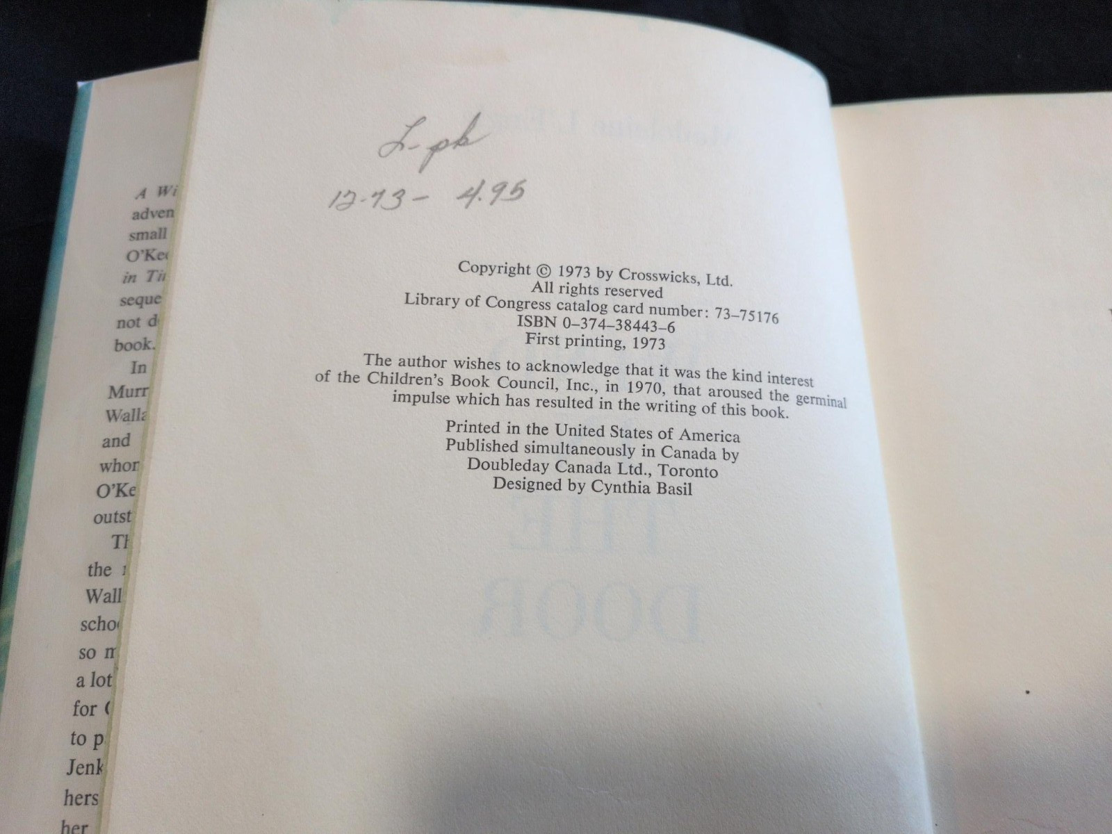 A Wind In The Door Madeleine L&rsquo;engle First Edition First Printing