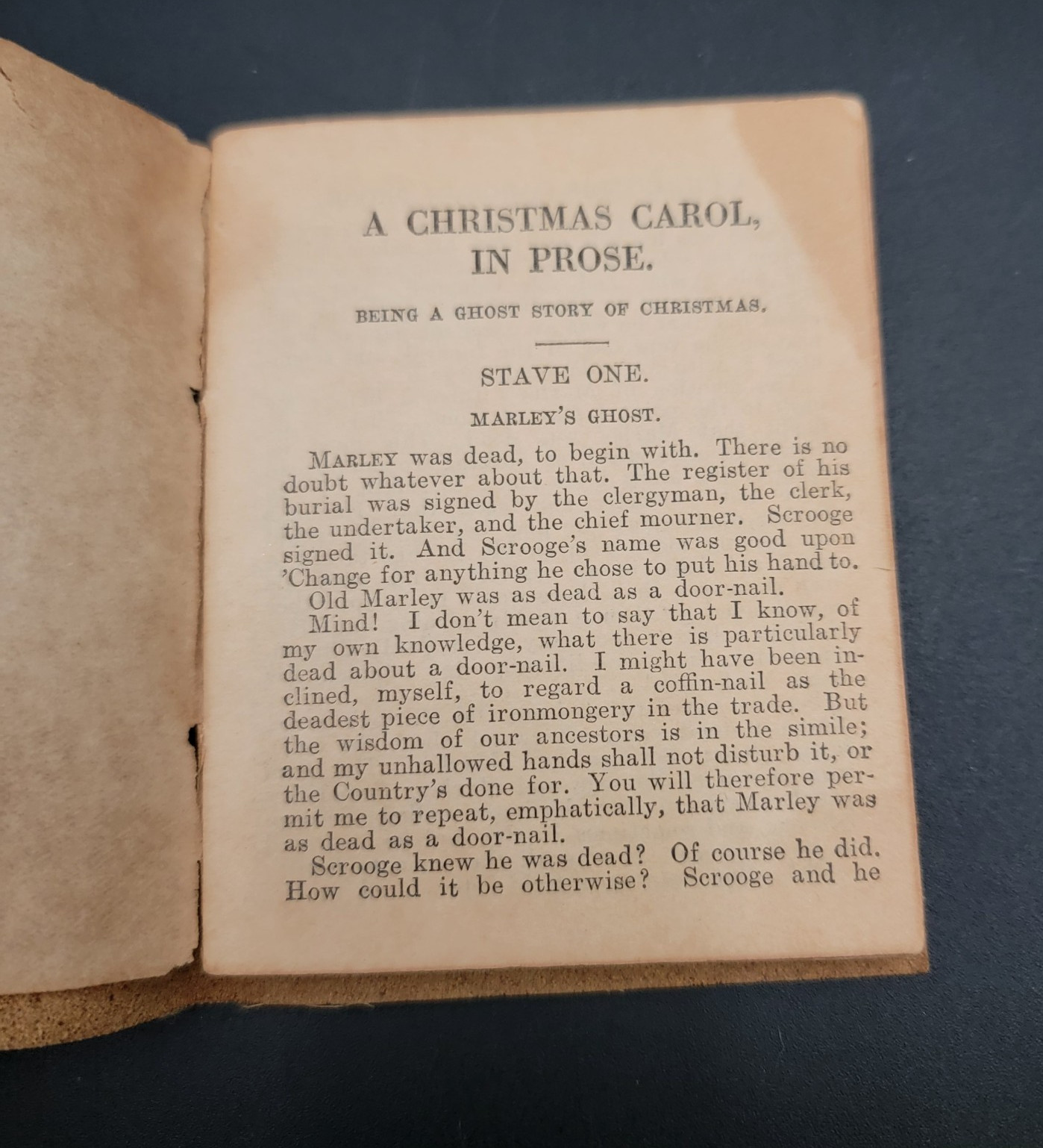 Little Leather Library – A CHRISTMAS CAROL Charles Dickens Antique Book 1920&rsquo;s